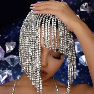 Gatsby Inspired Rhinestone Fringe Flapper Headpiece